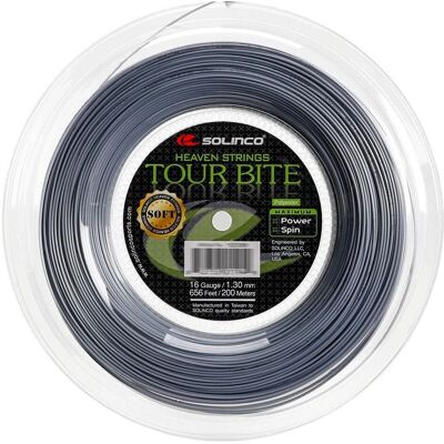 Solinco Tour Bite Soft 200m - Grau Tennissaiten Solinco Tour Bite Soft 200m - Grau Tennissaiten