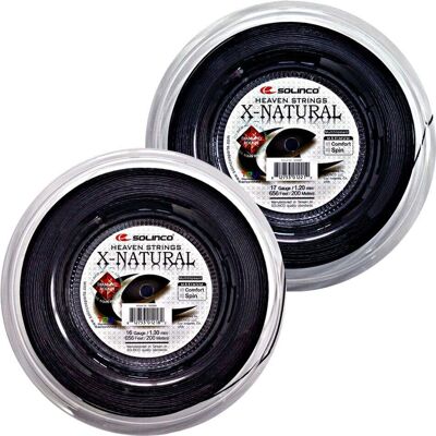 Cordes de tennis Solinco X-Natural 200m Noir Co-Polyester - Cordage de Tennis - Publicité Cordes de tennis Solinco X-Natural 200m Noir Co-Polyester - Cordage de Tennis - Publicité