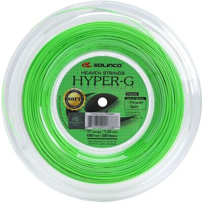 Cordes de tennis Solinco Hyper-G Soft - Vert - 1.20mm - Publicité Cordes de tennis Solinco Hyper-G Soft - Vert - 1.20mm - Publicité