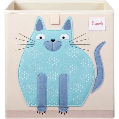 3 Sprouts Blaue Aufbewahrungsbox - 33x33x33 - Katze - Unisex 3 Sprouts Blaue Aufbewahrungsbox - 33x33x33 - Katze - Unisex