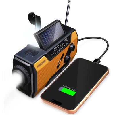 FosPower Rádio de emergência solar e manivela - Casa FosPower Rádio de emergência solar e manivela - Casa