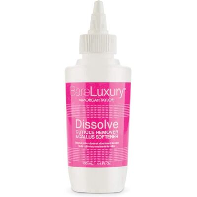 Morgan Taylor BareLuxury Dissolve 2-en-1 Éliminateur de cuticules et callosités - 130ml - Publicité Morgan Taylor BareLuxury Dissolve 2-en-1 Éliminateur de cuticules et callosités - 130ml - Publicité