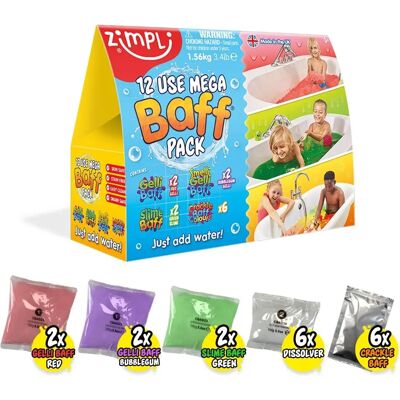 Zimpli Kids Mega Baff Pack - Grön, Orange, Röd - Badleksak Zimpli Kids Mega Baff Pack - Grön, Orange, Röd - Badleksak