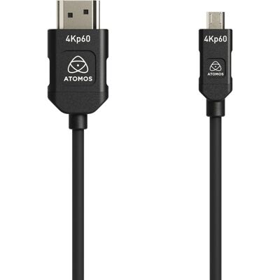 Atomos ATOM4K60C7 HDMI-Kabel - 0,45m - Schwarz - HDMI Typ A auf D Atomos ATOM4K60C7 HDMI-Kabel - 0,45m - Schwarz - HDMI Typ A auf D