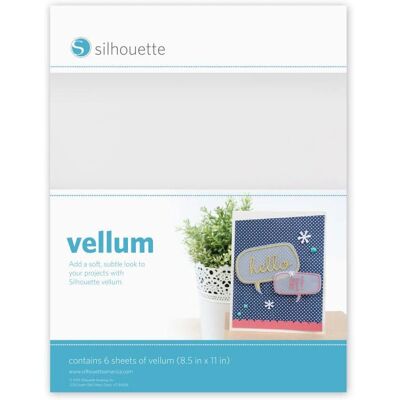 Silhouette MEDIA-VELLUM konstnärspapper - Vit genomskinlig - 6 ark Silhouette MEDIA-VELLUM konstnärspapper - Vit genomskinlig - 6 ark