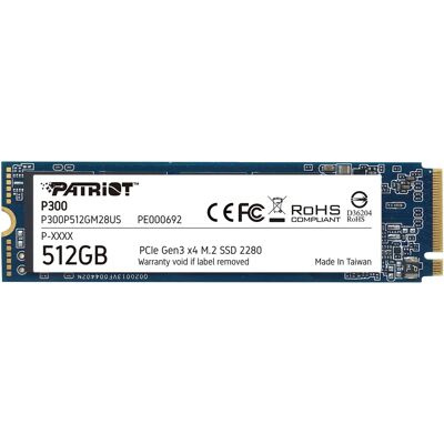 Patriot P300 512GB M.2 PCIe Gen3 NVMe SSD - Solid State Drive Patriot P300 512GB M.2 PCIe Gen3 NVMe SSD - Solid State Drive
