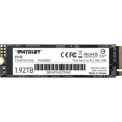 Patriot P310 1920GB M.2 PCIe NVMe SSD - Pamięć wewnętrzna Patriot P310 1920GB M.2 PCIe NVMe SSD - Pamięć wewnętrzna