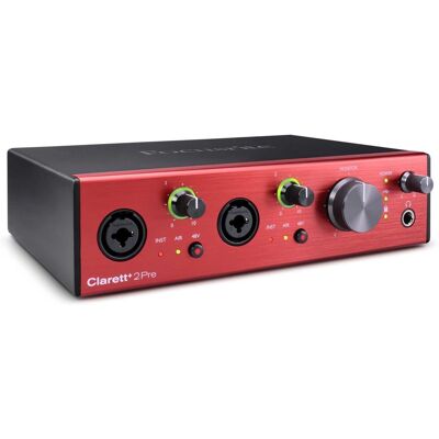 Focusrite Clarett+ 2Pre USB-C Bus-Powered Audio Interface for Music Production - Focusrite Focusrite Clarett+ 2Pre USB-C Bus-Powered Audio Interface for Music Production - Focusrite