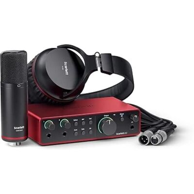 Focusrite Scarlett 2i2 4. generációs hangkártya - Fekete - Stúdióbeállítás Focusrite Scarlett 2i2 4. generációs hangkártya - Fekete - Stúdióbeállítás