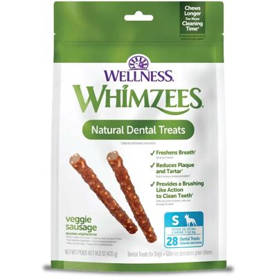 WHIMZEES - Natural Dental - Small - Veggie Sausage - Dog Chew WHIMZEES - Natural Dental - Small - Veggie Sausage - Dog Chew