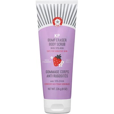 First Aid Beauty KP Body Scrub Fraise - Gommage corporel avec 10% AHA - 226g - Publicité First Aid Beauty KP Body Scrub Fraise - Gommage corporel avec 10% AHA - 226g - Publicité