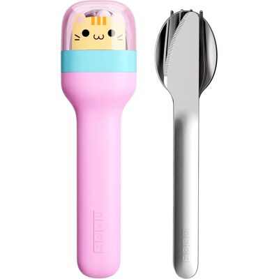 Zoku Kids Reusable Utensil Set - Fork, Spoon, Knife - Pink - Utensil set Zoku Kids Reusable Utensil Set - Fork, Spoon, Knife - Pink - Utensil set