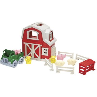 Green Toys Farma - Zestaw do zabawy z traktorem i zwierzętami Green Toys Farma - Zestaw do zabawy z traktorem i zwierzętami