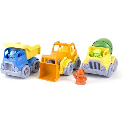 Green Toys Pojazdy Budowlane - Zestaw 3 - Z recyklingowanego plastiku Green Toys Pojazdy Budowlane - Zestaw 3 - Z recyklingowanego plastiku
