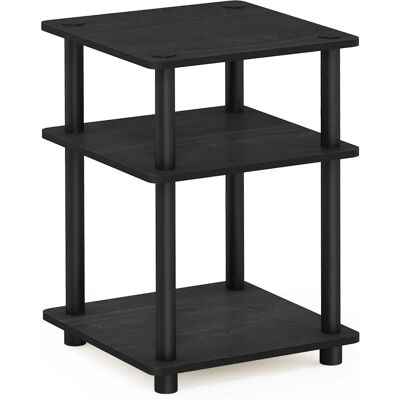Regał wielofunkcyjny Furinno - Prosty design, 3 poziomy, drewno, czarny Regał wielofunkcyjny Furinno - Prosty design, 3 poziomy, drewno, czarny