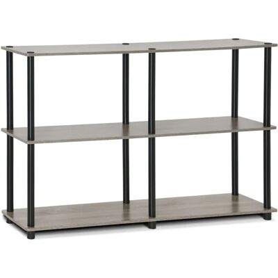 Étagère multi-usage Furinno 3 niveaux - Bois, Chêne Français Gris/Noir Étagère multi-usage Furinno 3 niveaux - Bois, Chêne Français Gris/Noir