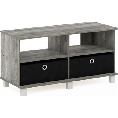 Furinno Andrey Entertainment Center - Elegancki, Drewno, Francuski Dąb Szary/ Czarny Furinno Andrey Entertainment Center - Elegancki, Drewno, Francuski Dąb Szary/ Czarny