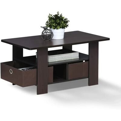 Table basse Furinno Andrey - Compacte, Noyer foncé, 48x80x39cm - Publicité Table basse Furinno Andrey - Compacte, Noyer foncé, 48x80x39cm - Publicité