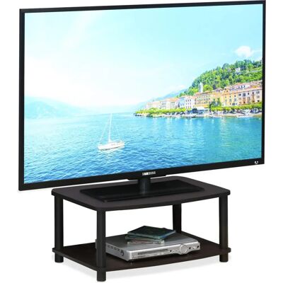 Support TV Compact Furinno - 2 Niveaux - Noyer Foncé - Publicité Support TV Compact Furinno - 2 Niveaux - Noyer Foncé - Publicité