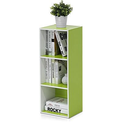 Furinno Luder 3-piętrowa półka na książki Biało/Zielona - Półka na książki Furinno Luder 3-piętrowa półka na książki Biało/Zielona - Półka na książki