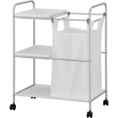 Furinno Bn75b Laundry Sorter - White Stainless Steel - 3-Tier Furinno Bn75b Laundry Sorter - White Stainless Steel - 3-Tier