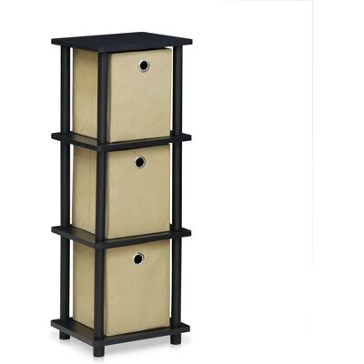 Furinno - Turn-N-Tube 3 Tier Shelf - Bins - Brown - Shelf Furinno - Turn-N-Tube 3 Tier Shelf - Bins - Brown - Shelf