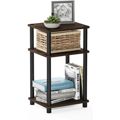 Furinno Columbia Walnut/Schwarz 3-poziomowy stolik boczny - Stoliki boczne Furinno Columbia Walnut/Schwarz 3-poziomowy stolik boczny - Stoliki boczne