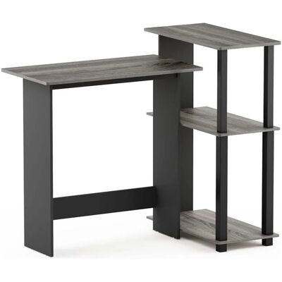 Bureau MDF gris Furinno avec 3 étagères - Bureau Bureau MDF gris Furinno avec 3 étagères - Bureau