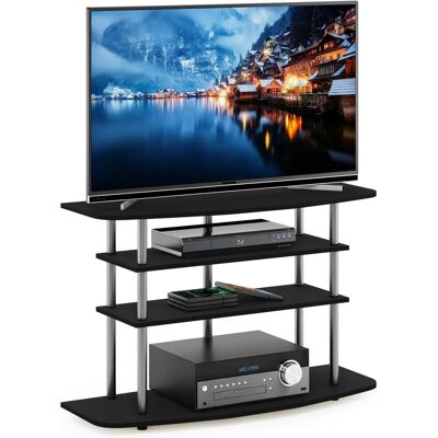 Furinno Turn-N-Tube 4-Etagen TV-Ständer - Für Fernseher Bis Zu 46, Schwarz Eiche Furinno Turn-N-Tube 4-Etagen TV-Ständer - Für Fernseher Bis Zu 46, Schwarz Eiche