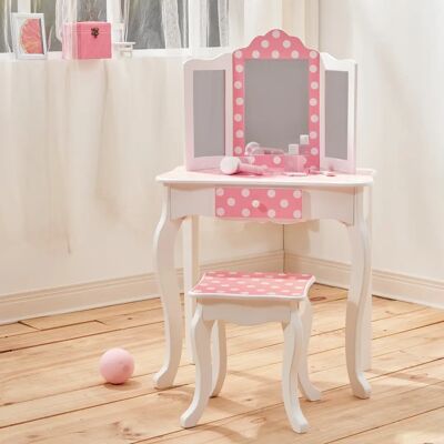 Teamson Kids Gisele Coiffeuse Rose - Table de Maquillage et Tabouret Teamson Kids Gisele Coiffeuse Rose - Table de Maquillage et Tabouret