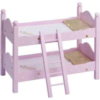 Letto a castello viola per bambole - Mobili per bambole di 45 cm Letto a castello viola per bambole - Mobili per bambole di 45 cm