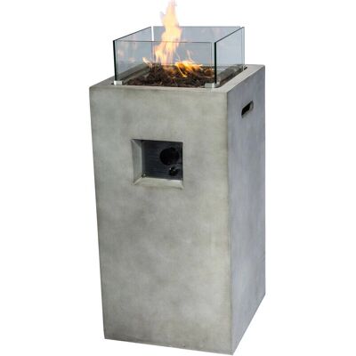 Teamson Home Fogón de Gas - 12KW Cuadrado de Concreto para Exterior Teamson Home Fogón de Gas - 12KW Cuadrado de Concreto para Exterior