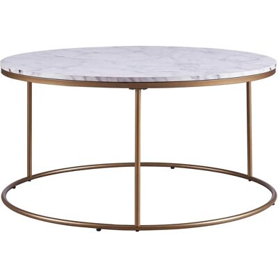 Teamson Home Marmo Großer Runder Couchtisch - Marmor-Design - Modern Teamson Home Marmo Großer Runder Couchtisch - Marmor-Design - Modern