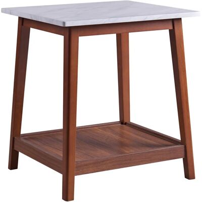 Teamson Home Kingston Side Table with Faux Marble Top - Side Table Teamson Home Kingston Side Table with Faux Marble Top - Side Table
