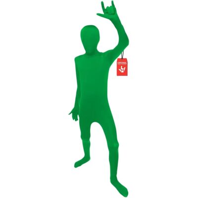 Fantasia infantil verde Morphsuits - Fantasia completa com máscara Fantasia infantil verde Morphsuits - Fantasia completa com máscara
