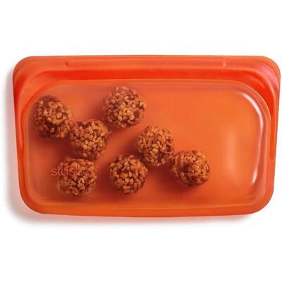 Stasher Orange Reusable Silicone Storage Bag - Snack 293.5ml Stasher Orange Reusable Silicone Storage Bag - Snack 293.5ml