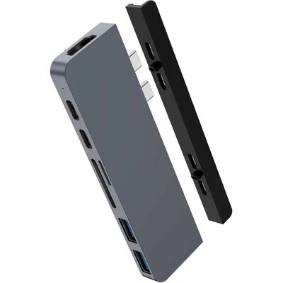 Hyper Duo 7-In-2 Macbook Pro Hub - USB-C HDMI SD Card Reader Hyper Duo 7-In-2 Macbook Pro Hub - USB-C HDMI SD Card Reader