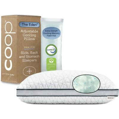 Eden kudde från Coop Home Goods - Krossad memoryskum, kylgelöverdrag, king size Eden kudde från Coop Home Goods - Krossad memoryskum, kylgelöverdrag, king size