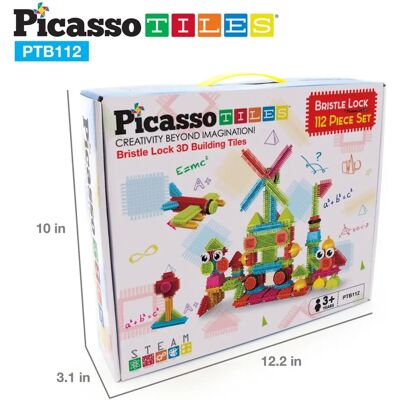 PicassoTiles PTB112 - Jouet interactif - Ensemble de construction 112 pièces - Publicité PicassoTiles PTB112 - Jouet interactif - Ensemble de construction 112 pièces - Publicité
