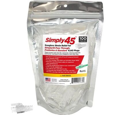 SCP Simply45-BOOT-CAT5E Translucent Netzwerk Zugentlastung 100 Stück SCP Simply45-BOOT-CAT5E Translucent Netzwerk Zugentlastung 100 Stück