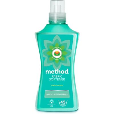 Method Tropical Coconut Fabric Softener - 45 Washes - 1.575 Litres Method Tropical Coconut Fabric Softener - 45 Washes - 1.575 Litres