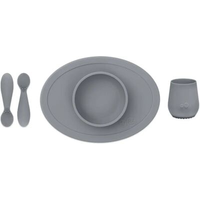 Set de Primeros Alimentos para Bebés - Silicona Gris - 4-6 Meses Set de Primeros Alimentos para Bebés - Silicona Gris - 4-6 Meses