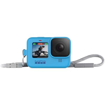 Coque en silicone bleu et lanière pour GoPro HERO9 - Accessoire pour caméra d'action Coque en silicone bleu et lanière pour GoPro HERO9 - Accessoire pour caméra d'action
