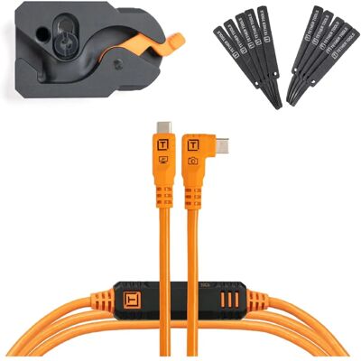 Tether Tools Orange Leverlock + Kabelset - 4,6m USB-C - Tillbehör Tether Tools Orange Leverlock + Kabelset - 4,6m USB-C - Tillbehör