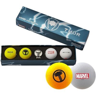 Zestaw 4 piłek do golfa Volvik Marvel Thor - Unisex Zestaw 4 piłek do golfa Volvik Marvel Thor - Unisex