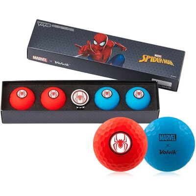 Volvik Vivid Marvel 2.0 Golfbälle - Rot/Blau, 4er Pack Volvik Vivid Marvel 2.0 Golfbälle - Rot/Blau, 4er Pack