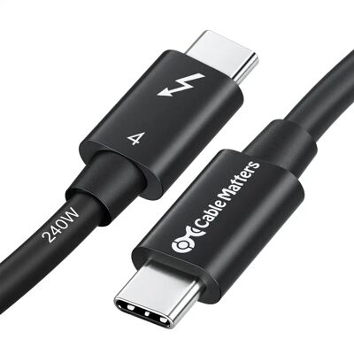 Cable Matters Thunderbolt 4 USB C Cable 1m - Fast Data & Video - Compatible with USB4 & Thunderbolt 3 Cable Matters Thunderbolt 4 USB C Cable 1m - Fast Data & Video - Compatible with USB4 & Thunderbolt 3