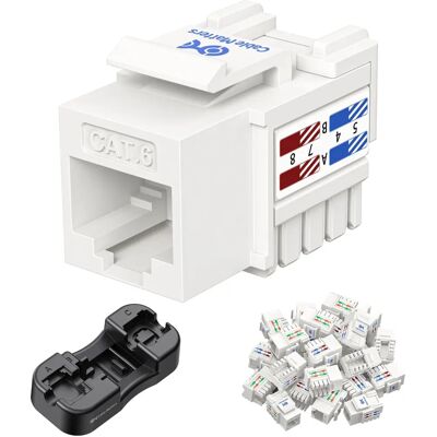 Cable Matters Cat6 RJ45 Keystone Jack 25-Pack Branco Cable Matters Cat6 RJ45 Keystone Jack 25-Pack Branco