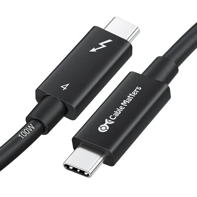Cabo Cable Matters Thunderbolt 4 de 2m - 40Gbps, 100W, 8K, Compatível Thunderbolt 3 Cabo Cable Matters Thunderbolt 4 de 2m - 40Gbps, 100W, 8K, Compatível Thunderbolt 3