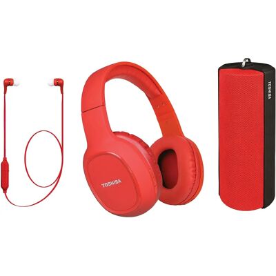 Fones de ouvido TOSHIBA HSP3P19R - Pacote 3 em 1 Fones de ouvido TOSHIBA HSP3P19R - Pacote 3 em 1